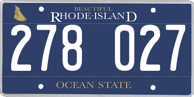 RI license plate 278027