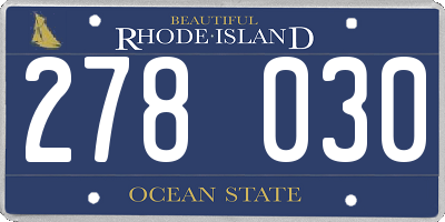 RI license plate 278030