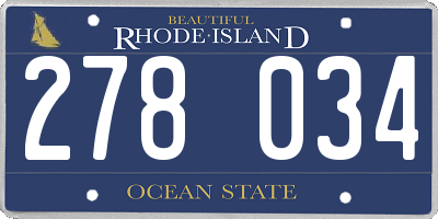 RI license plate 278034