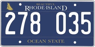 RI license plate 278035