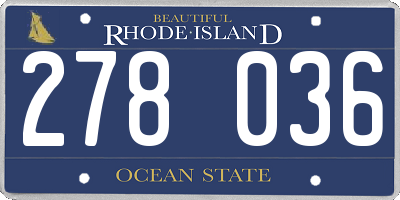 RI license plate 278036