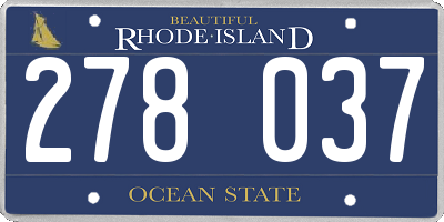 RI license plate 278037