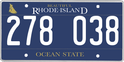 RI license plate 278038