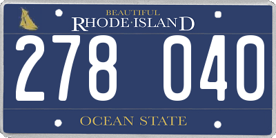RI license plate 278040