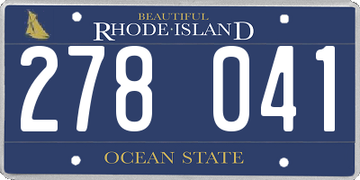 RI license plate 278041