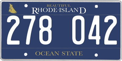 RI license plate 278042