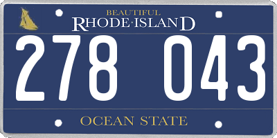 RI license plate 278043