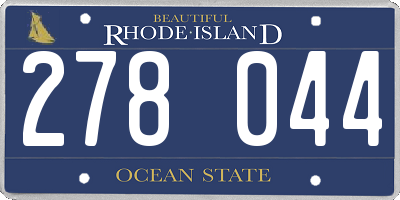 RI license plate 278044