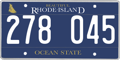 RI license plate 278045