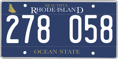RI license plate 278058