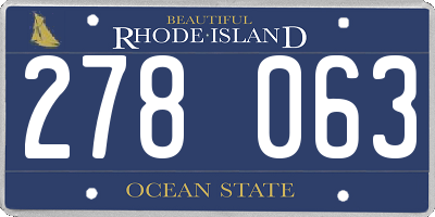 RI license plate 278063
