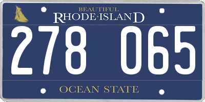 RI license plate 278065