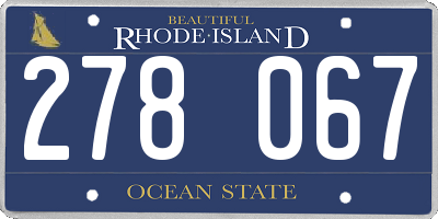 RI license plate 278067