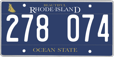 RI license plate 278074