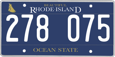 RI license plate 278075