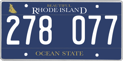 RI license plate 278077