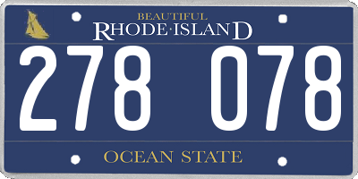 RI license plate 278078