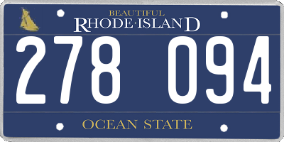 RI license plate 278094
