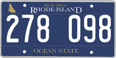 RI license plate 278098