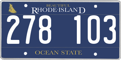 RI license plate 278103