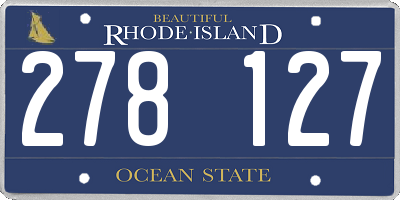 RI license plate 278127