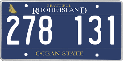 RI license plate 278131