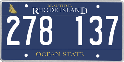 RI license plate 278137