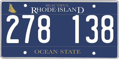 RI license plate 278138