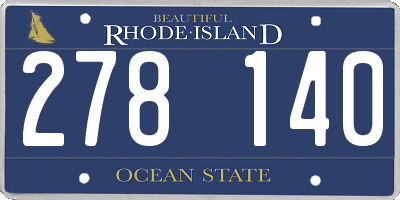 RI license plate 278140