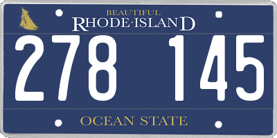 RI license plate 278145