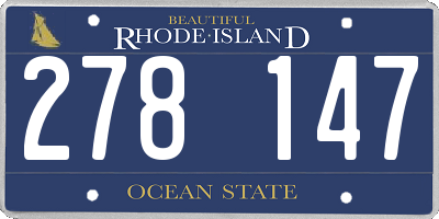 RI license plate 278147