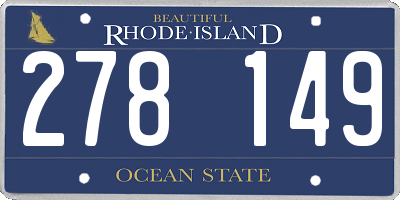 RI license plate 278149