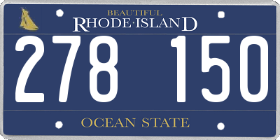 RI license plate 278150