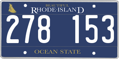 RI license plate 278153