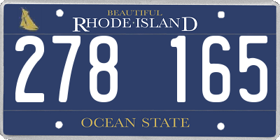 RI license plate 278165