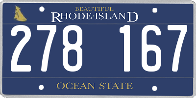 RI license plate 278167
