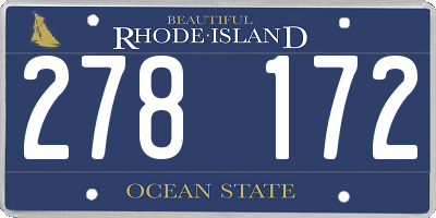 RI license plate 278172