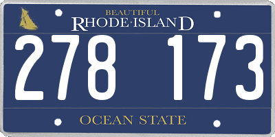 RI license plate 278173