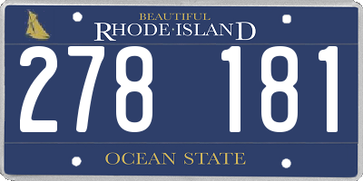 RI license plate 278181
