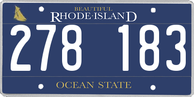 RI license plate 278183