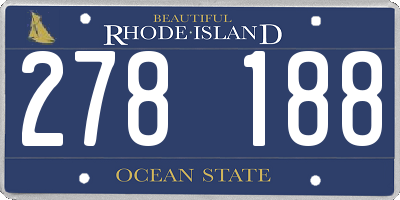 RI license plate 278188