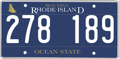 RI license plate 278189