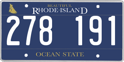 RI license plate 278191