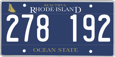 RI license plate 278192