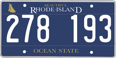 RI license plate 278193