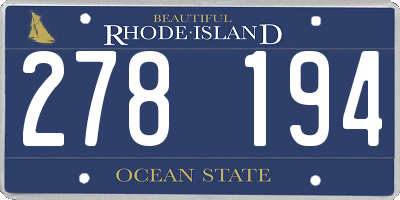 RI license plate 278194