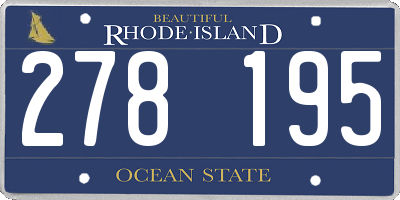 RI license plate 278195