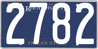 RI license plate 2782