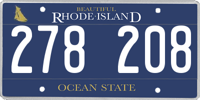 RI license plate 278208