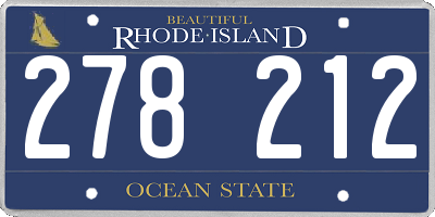 RI license plate 278212